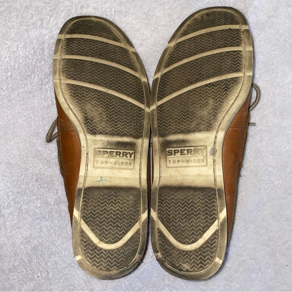 Sperry Top-Sider Mens 9 M Leather Boat Shoes Brown Cognac STS12002 Preppy Adult - Picture 8 of 13